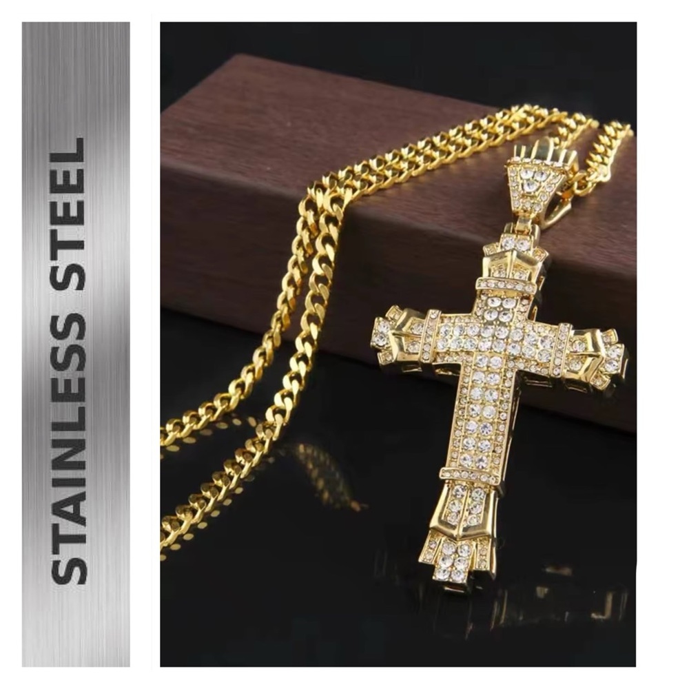🐘🐘 Stainl Steel Cross Pendant Necklace